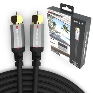 Monster Essentials Coaxial Video Cable - RG-6 Coax Cable Featuring Gold-Plated